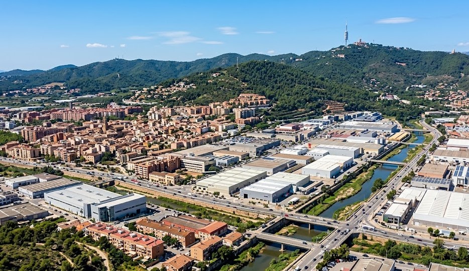 Paisaje de Molins de Rei y el valle del Llobregat